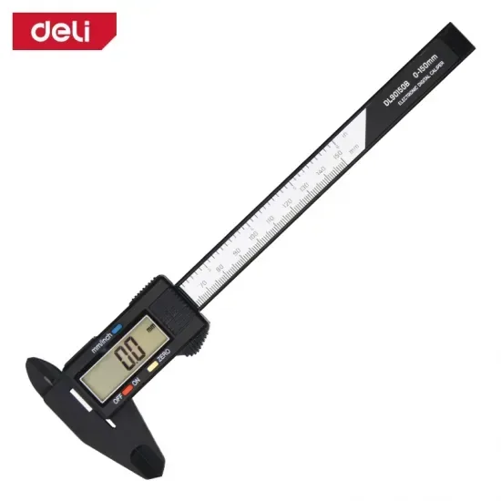 Digitalni šubler 0–150 mm Fiber Black Deli EDL90150B – Merni i kontrolni alat