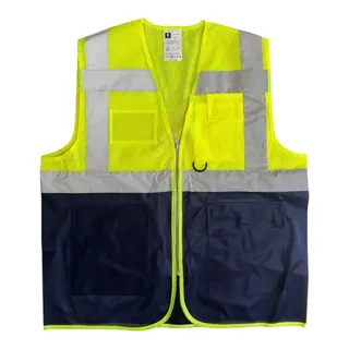 Reflective engineer's vest, yellow-navy