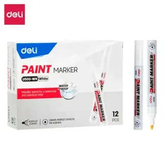 Marker za boju beli, okrugli vrh 2 mm Deli EU500-WH