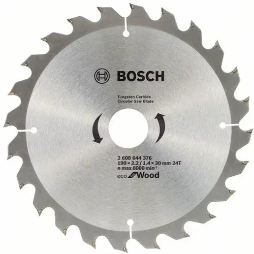 Daire testere bıçağı ECO for Wood 190×30 mm, 24 diş Bosch (2.608.644.376)